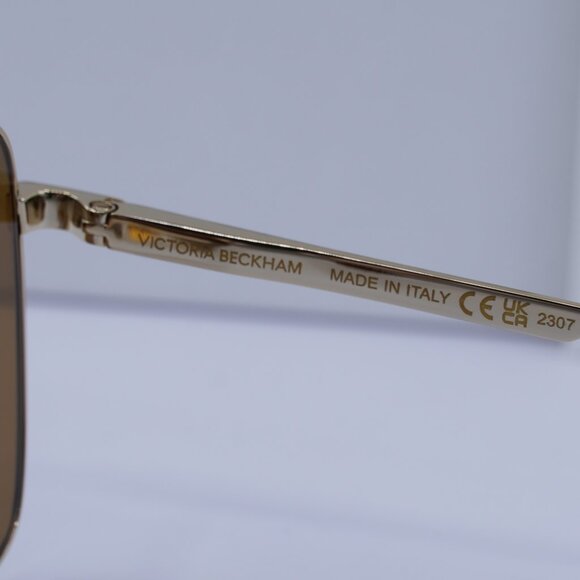 Victoria Beckham VB238S 723 Shield Sunglasses – Gold/Caramel - Picture 7 of 10